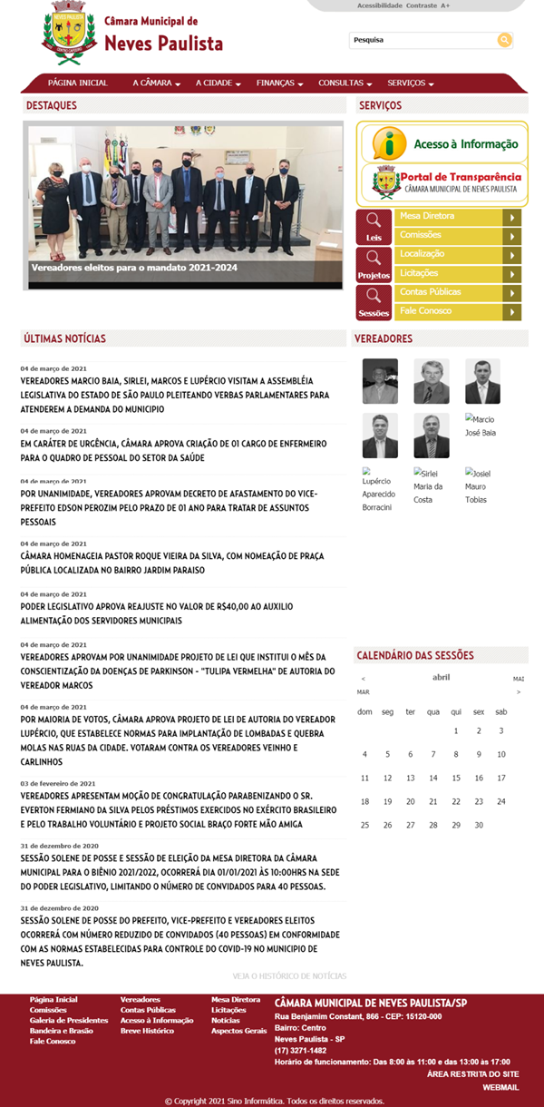 Visualize fotos Tipo: Tipo de Galeria / Descrição: Layouts - SINO INFORMÁTICA
